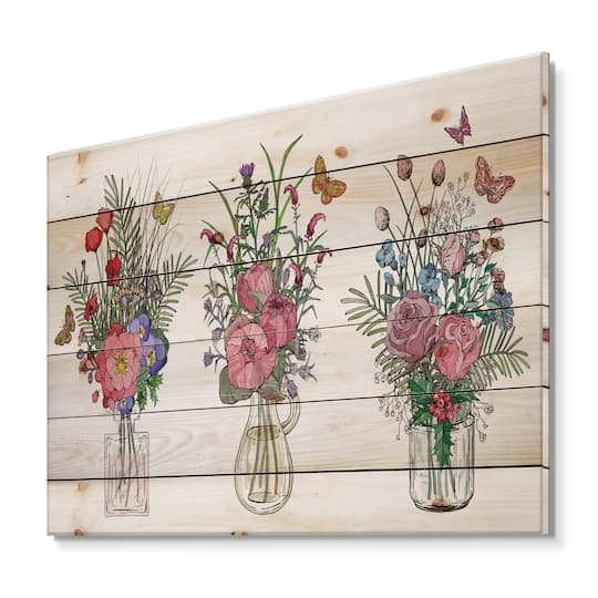 Designart - Bouquets Of Wildflowers In Transparent Vases II